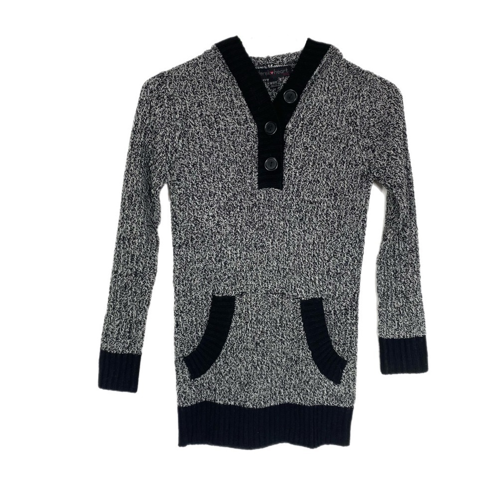 Derek Heart Girl’s Ribbed Knit Hooded Tunic Sweater